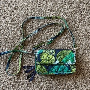 Vera Bradley Vibrant Green and Blue Crossbody Bag
